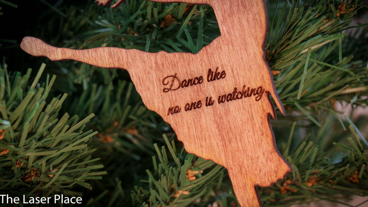 Ballet Laser Cut Wood Christmas Ornament