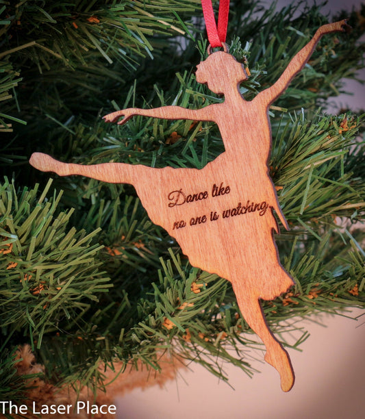 Ballet Laser Cut Wood Christmas Ornament