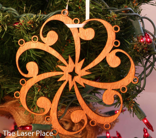 Bass Clef Music Wood Christmas Ornament