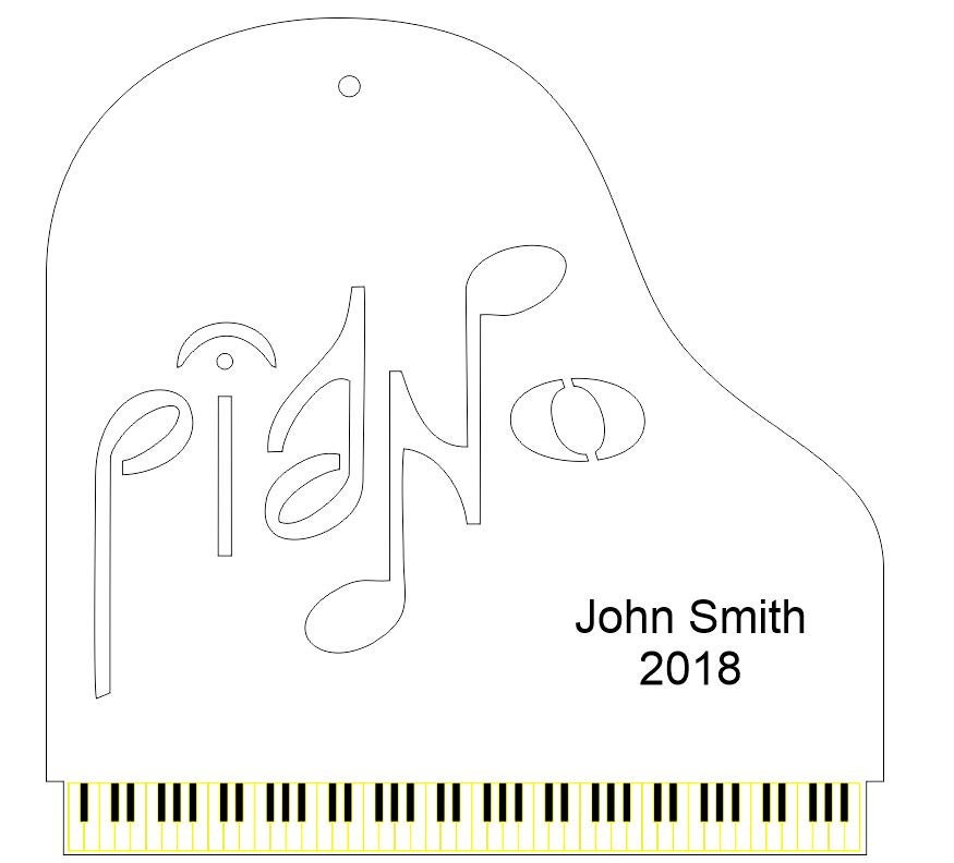 Piano Christmas Ornament