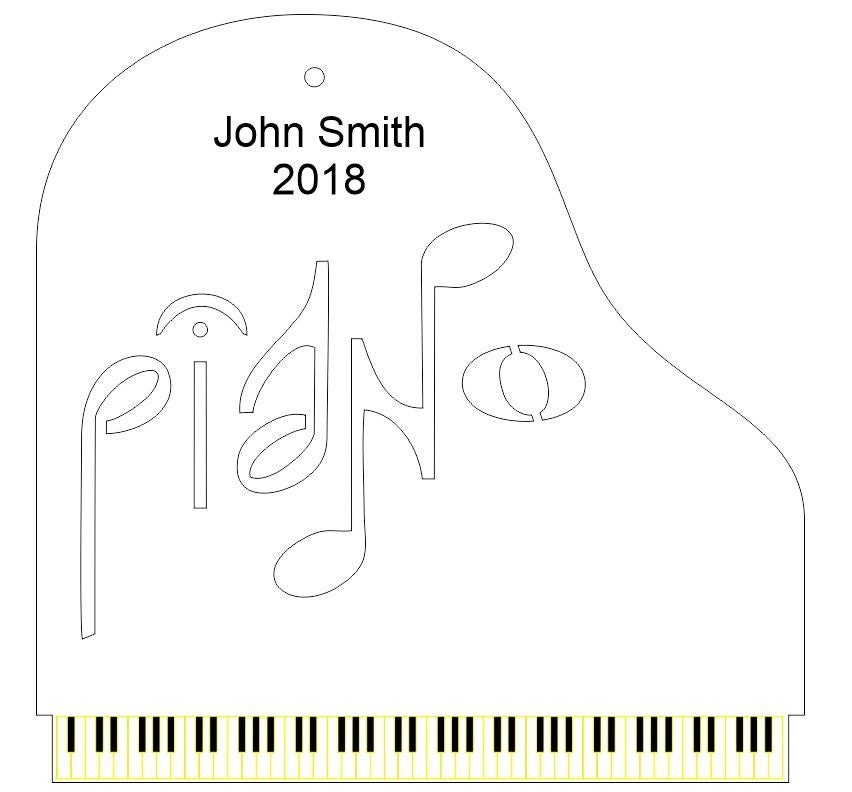 Piano Christmas Ornament