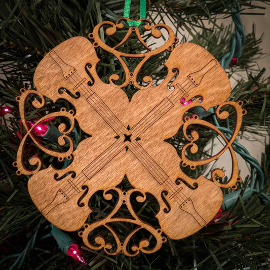 String Bass Music Wood Ornament