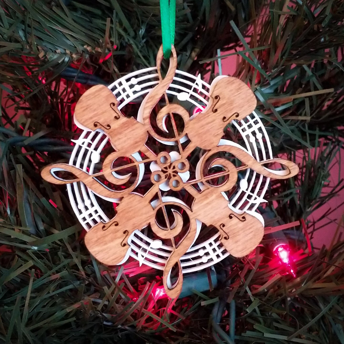 Violin Music Wood Ornament