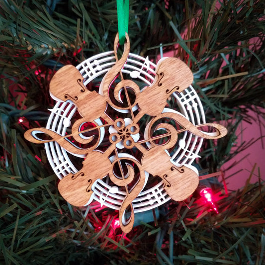 Violin Music Wood Ornament
