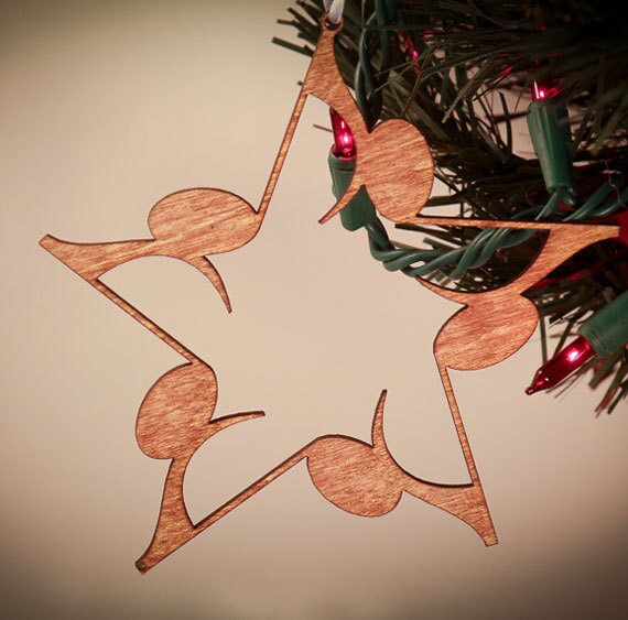 Music Star Wood Christmas Ornament