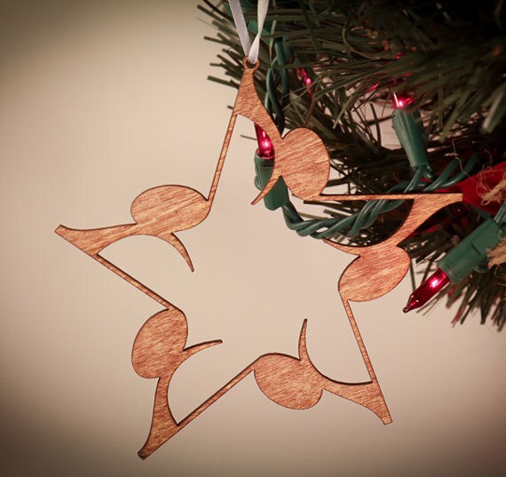 Music Star Wood Christmas Ornament