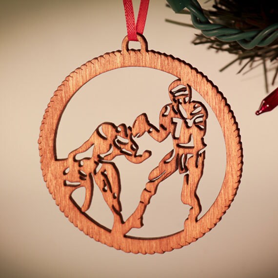 Football Laser Cut Wood Christmas Ornament