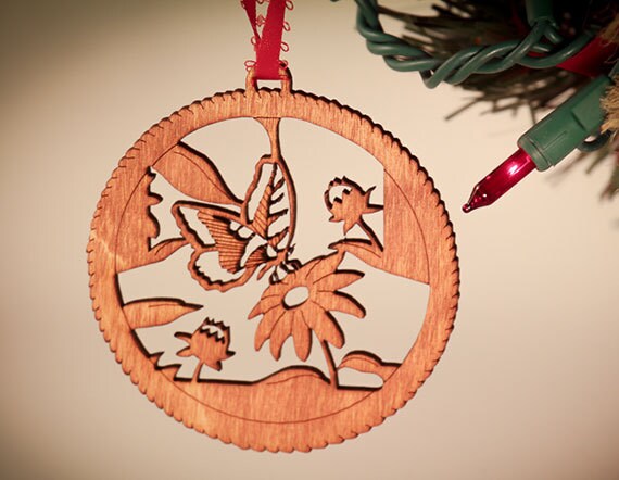 Garden Flower Wood Christmas Ornament