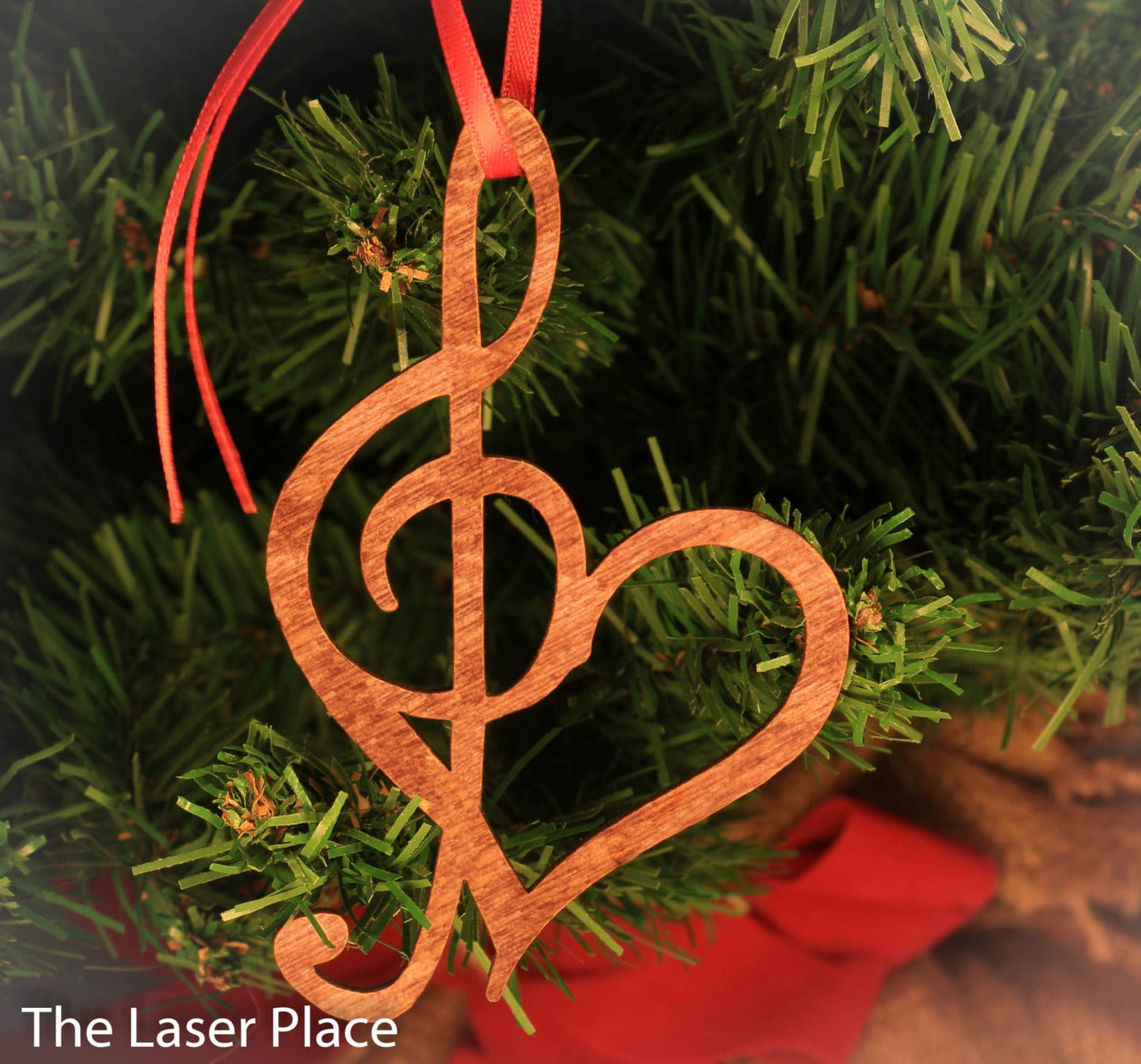 Music Treble Clef Heart Christmas Ornament