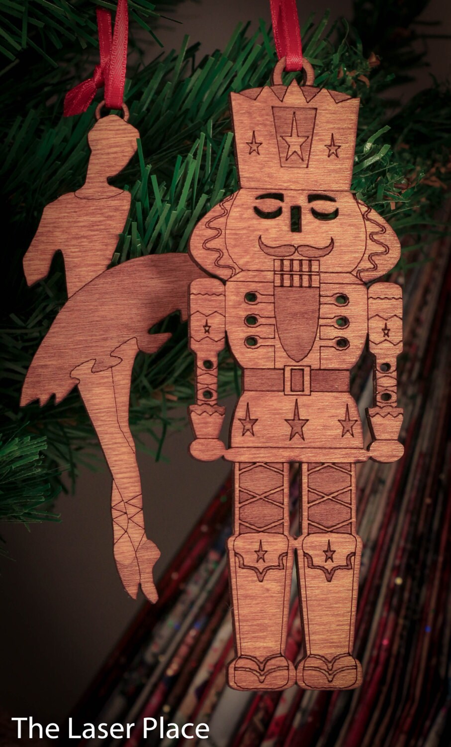 Nutcracker and Ballerina Laser Cut Ornaments