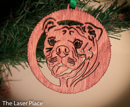 Bulldog Christmas Ornament