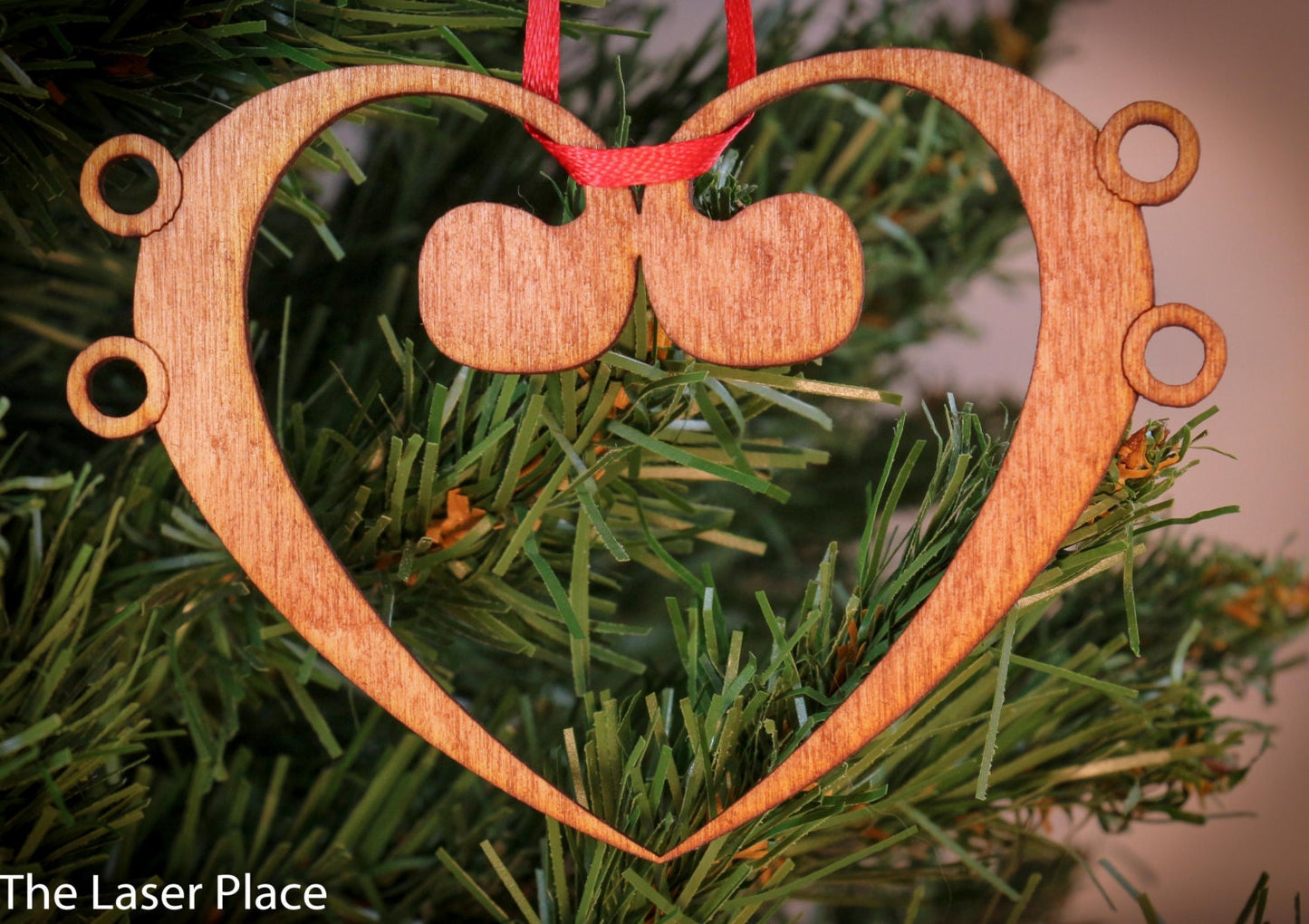 Bass Clef Heart Christmas Ornament