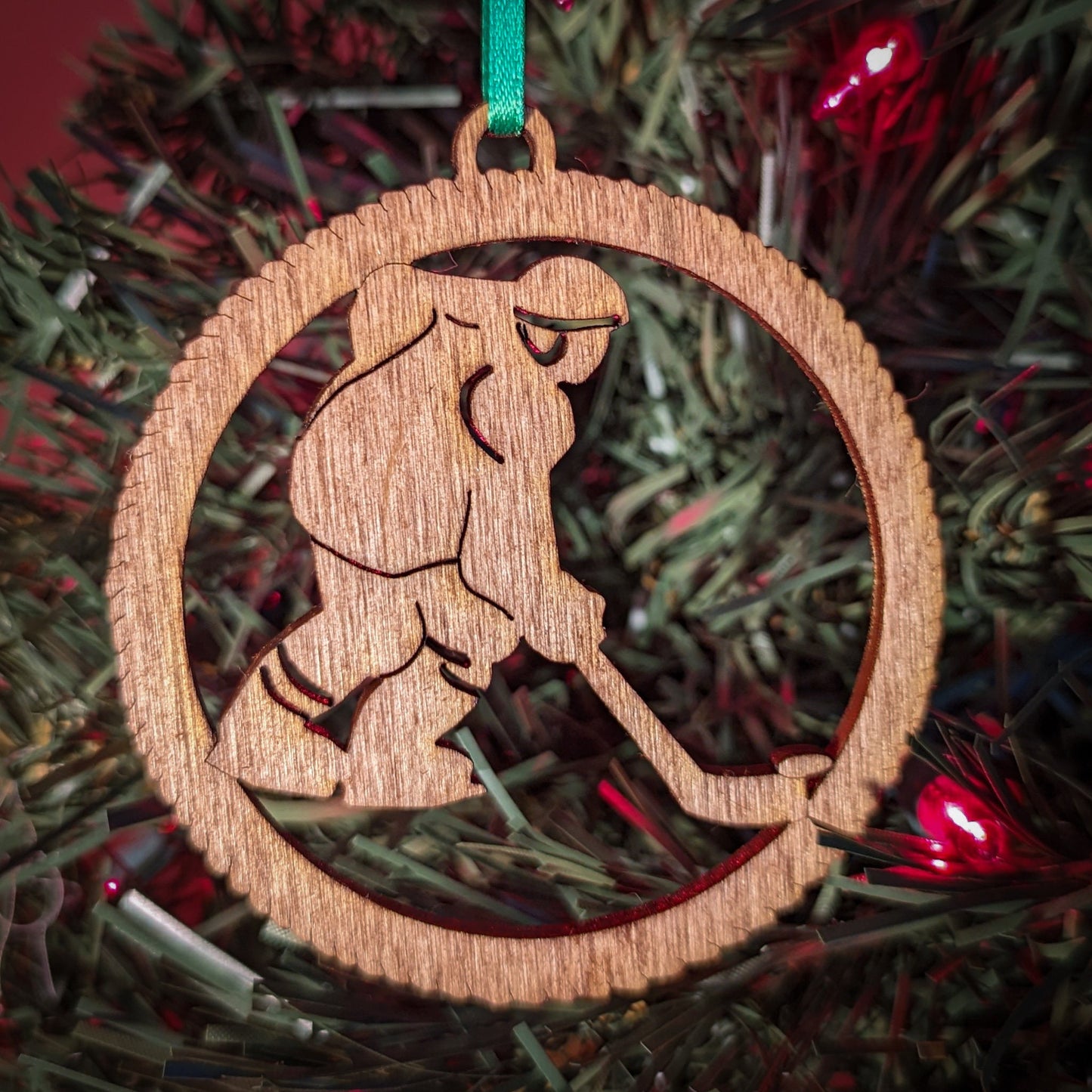 Hockey Laser Cut Wood Christmas Ornament