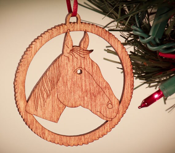 Horse Laser Cut Wood Christmas Ornament